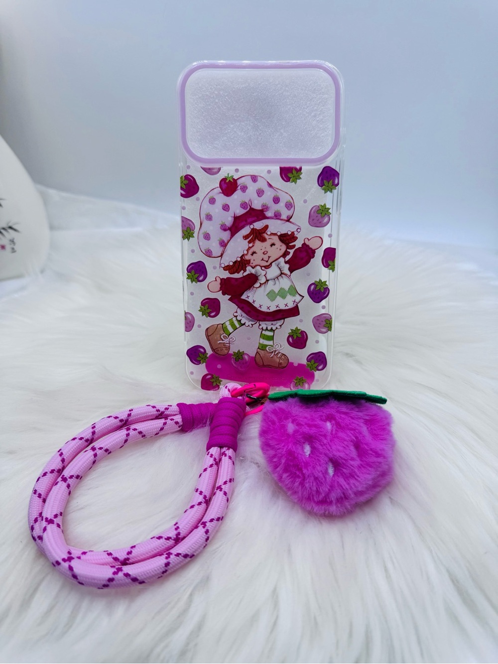 Strawberry Shortcake w/Matching Wrist Strap & Plush Charm iPhone 17 Pro Max Case